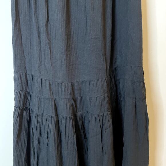 J.Crew Airy Gauze Tiered Maxi Dress Casual Witchy Flowy Vacation CI269 Black L - Picture 6 of 15